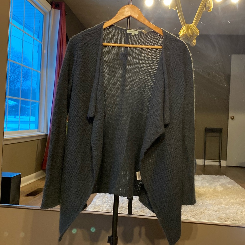 Flowy Cardigan Sweater- small- charcoal blue